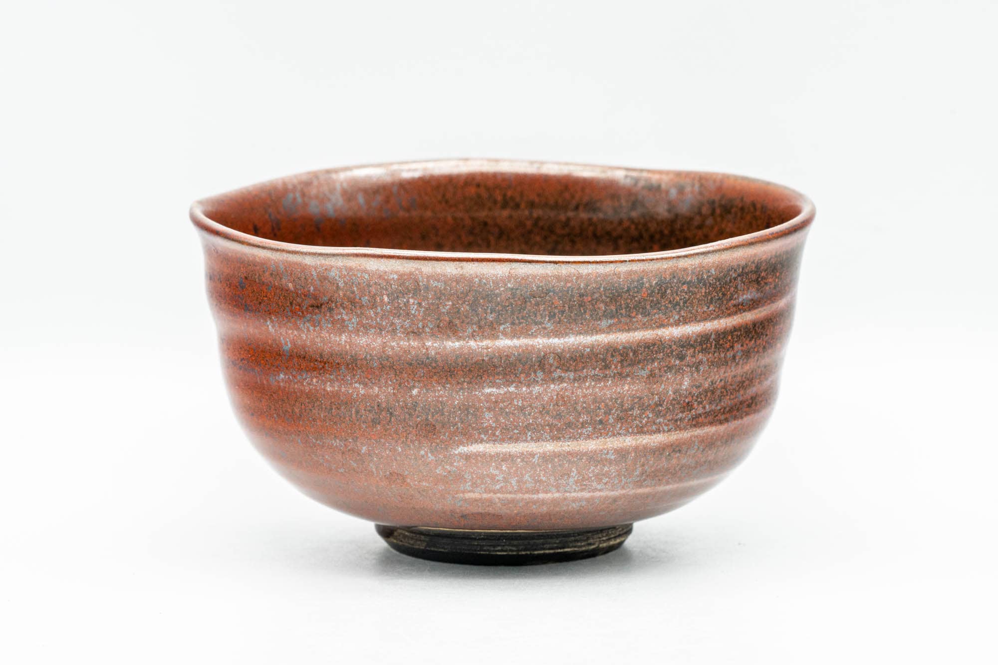 Japanese Matcha Bowl - Red Nagashi Tenmoku Glazed Wabi-Sabi Chawan - 350ml