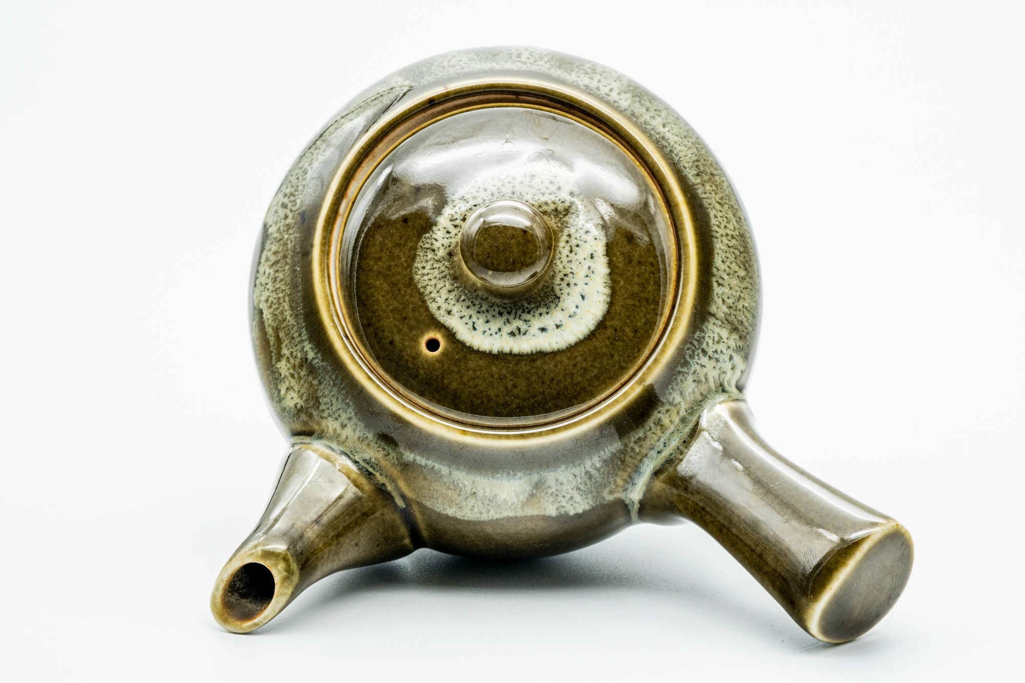 Japanese Kyusu - Dark Green Glazed Ceramic Filter Teapot - 350ml