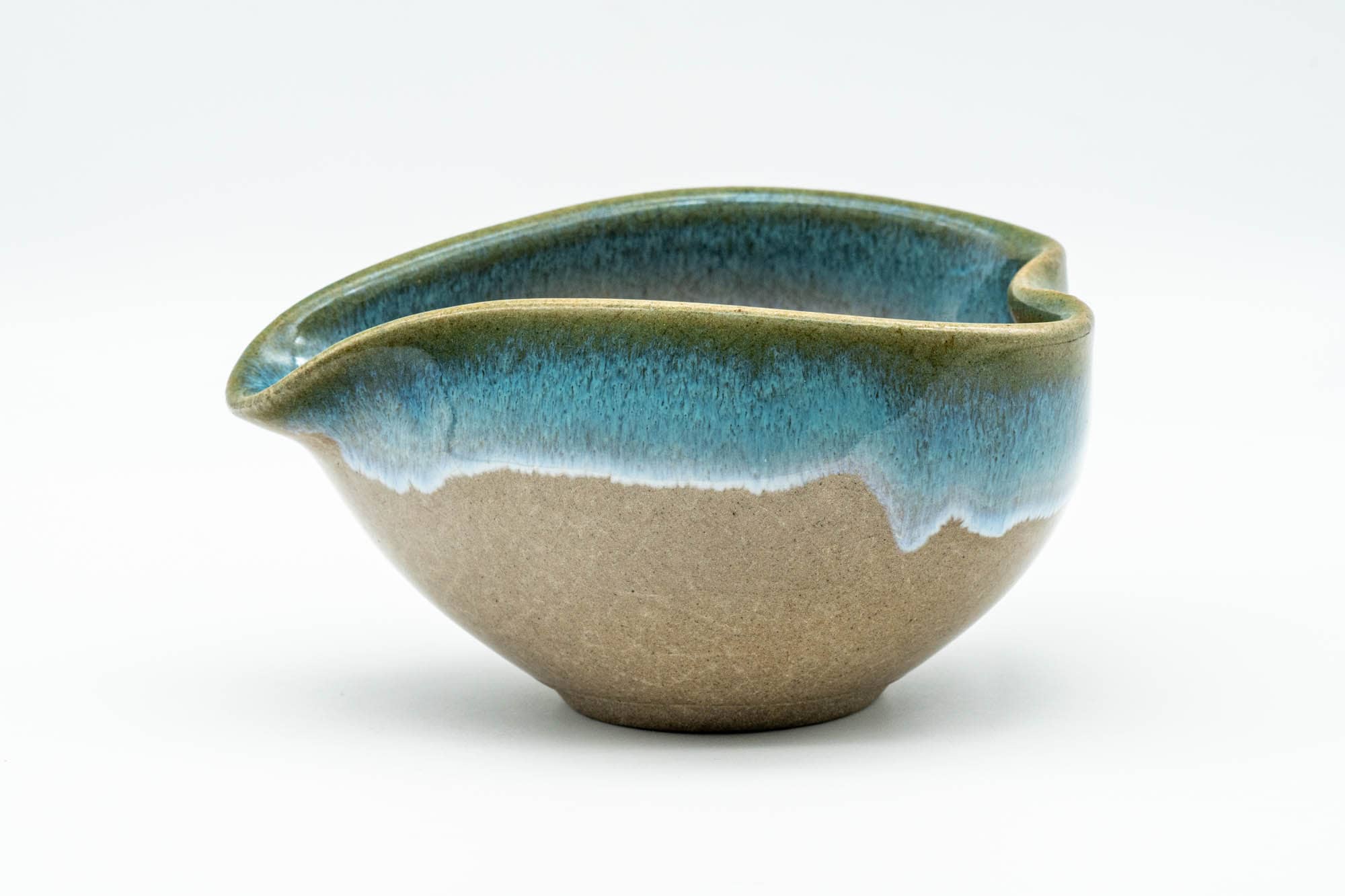 Japanese Katakuchi - Turquoise Drip-Glazed Agano-yaki Yuzamashi Water Cooler - 150ml