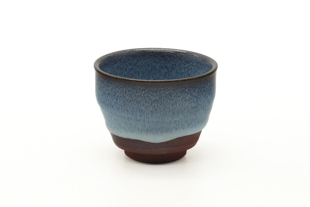 Japanese Teacup - Sky Blue Hare's Fur Glazed Yunomi - 155ml
