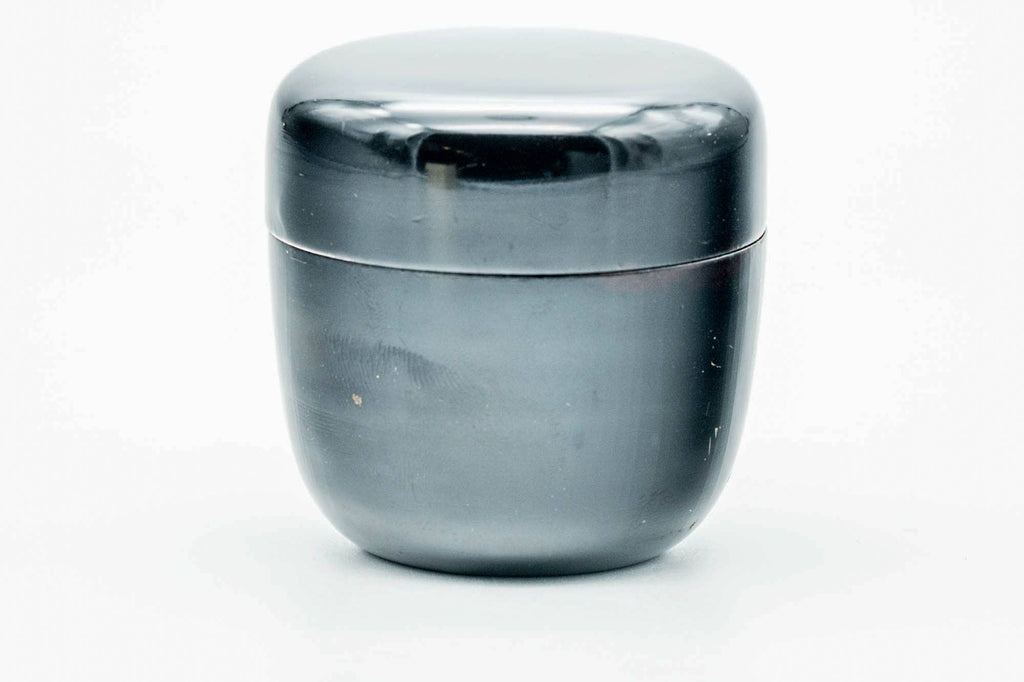 Japanese Ko-natsume - Black Urushi Lacquered 2-sun-sized Matcha Tea Caddy - 55ml