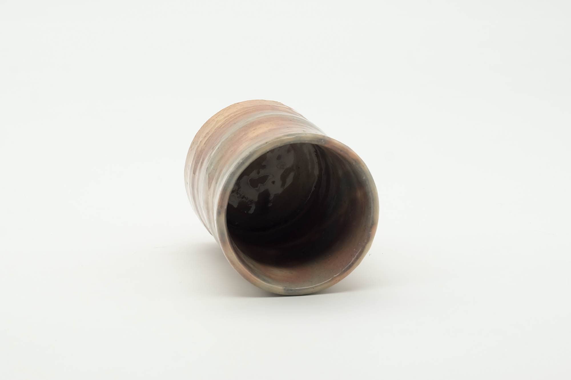 Japanese Teacup - Beige Pink Gohonte Hagi-yaki Spiraling Yunomi - 150ml