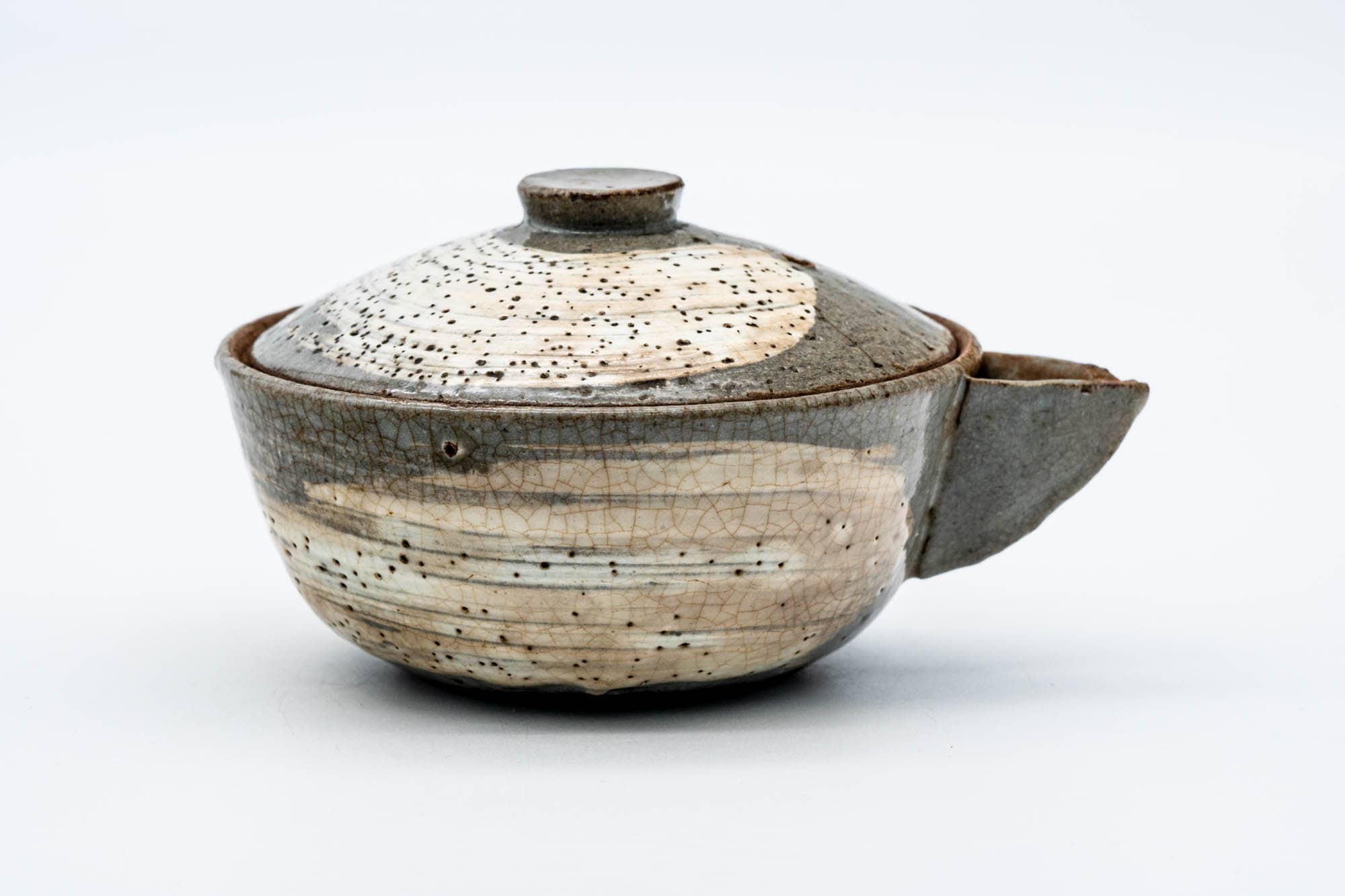 Japanese Houhin - Weathered Grey Hakeme Glazed Handleless Teapot - 140ml