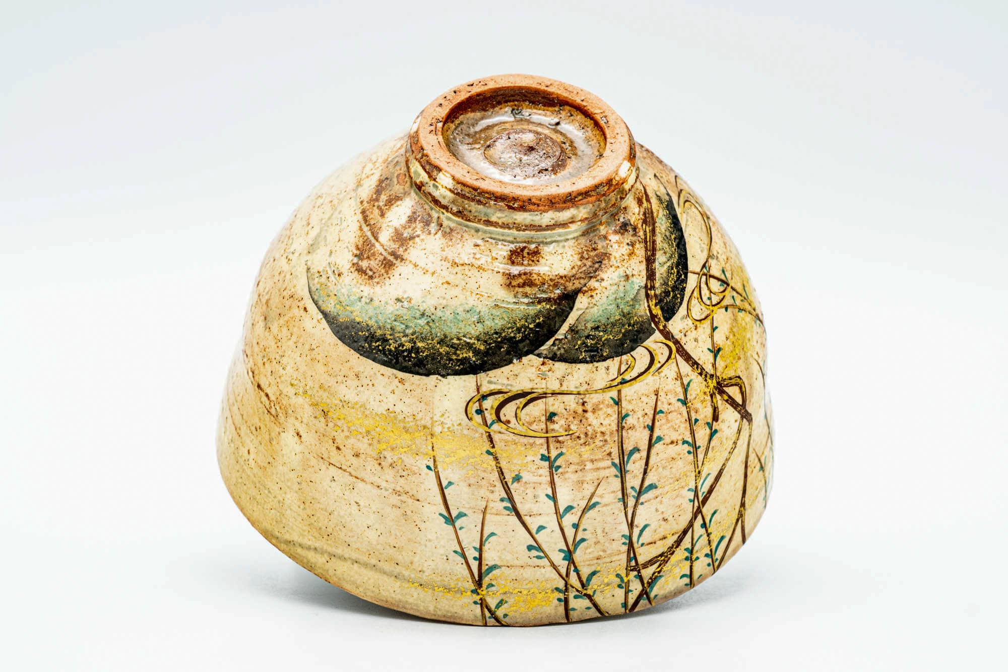 Japanese Matcha Bowl - 沖野和香 Okino Waka - Ochre Irabo-style Glazed Kyo-yaki Chawan - 300ml
