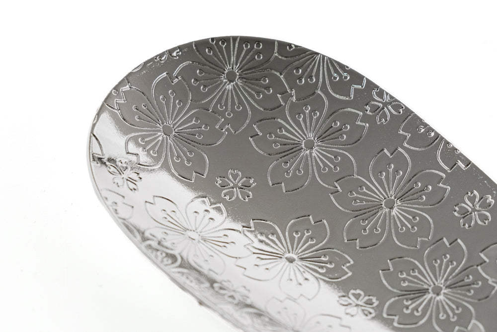 Chasaji - Sakura Embossed Metal Tea Scoop