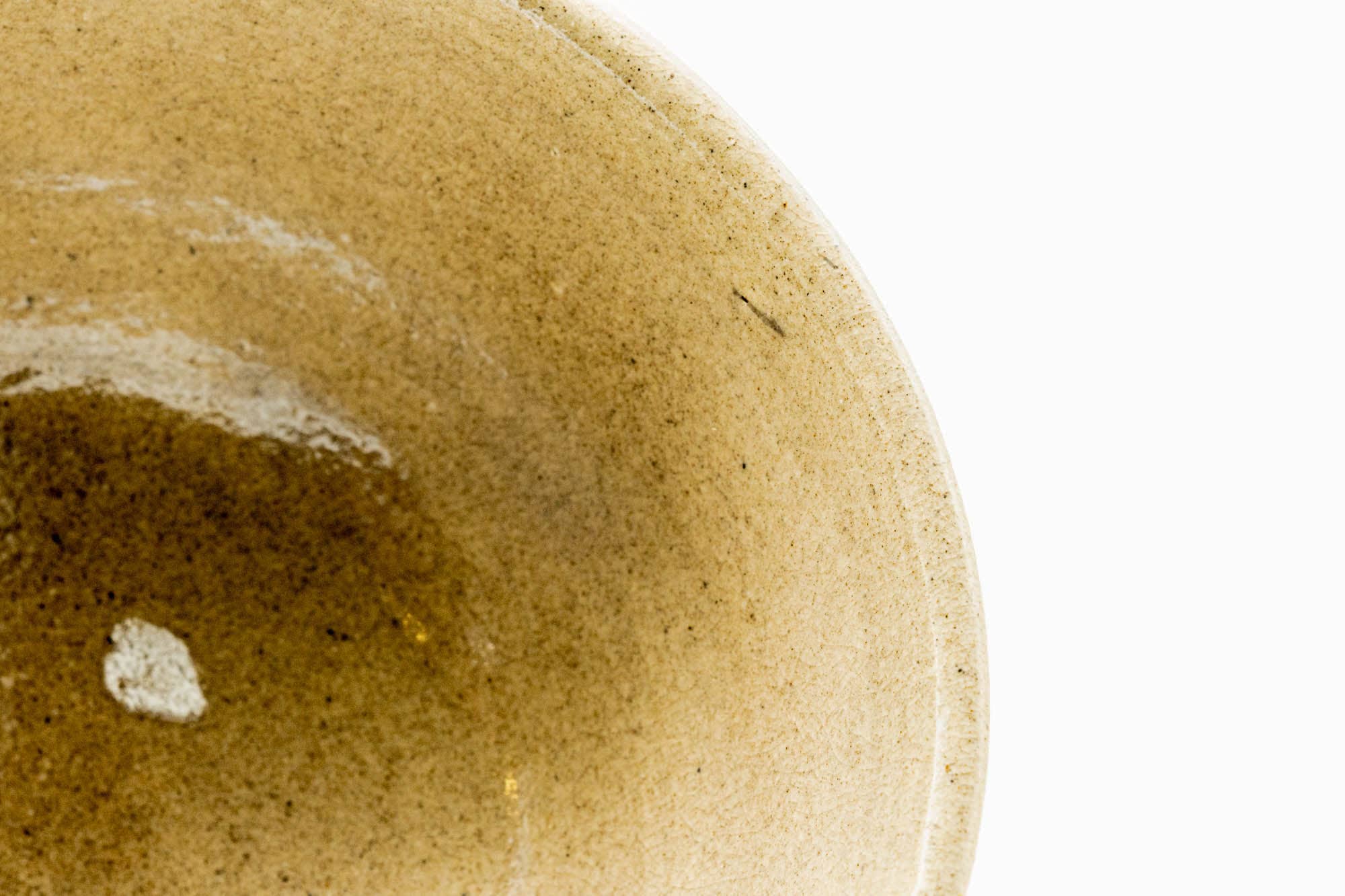 Japanese Matcha Bowl - Beige Kairagi Textured Ao-ido Chawan - 300ml