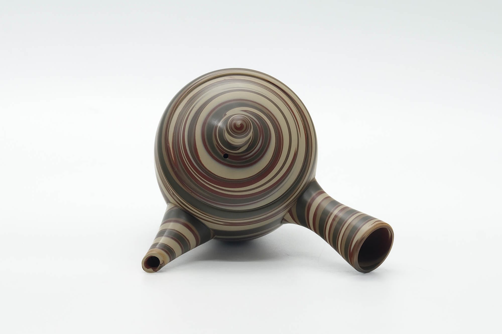 Japanese Kyusu - Green Red White Nerikomi Tokoname Teapot - 310ml