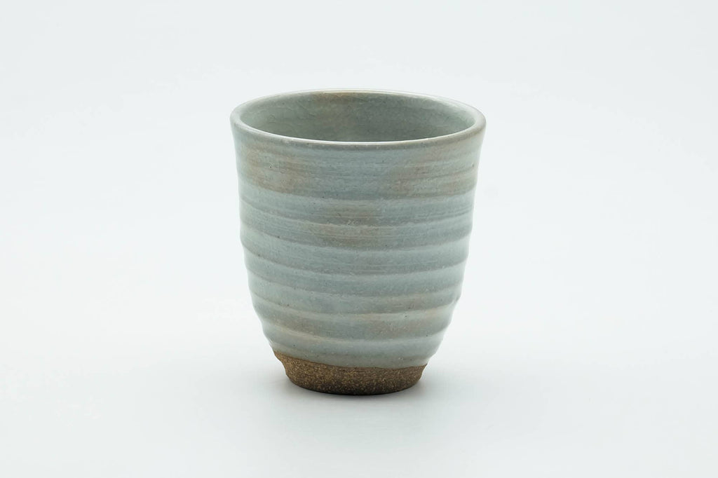 Japanese Teacup - Grey Glazed Spiraling Yunomi - 120ml