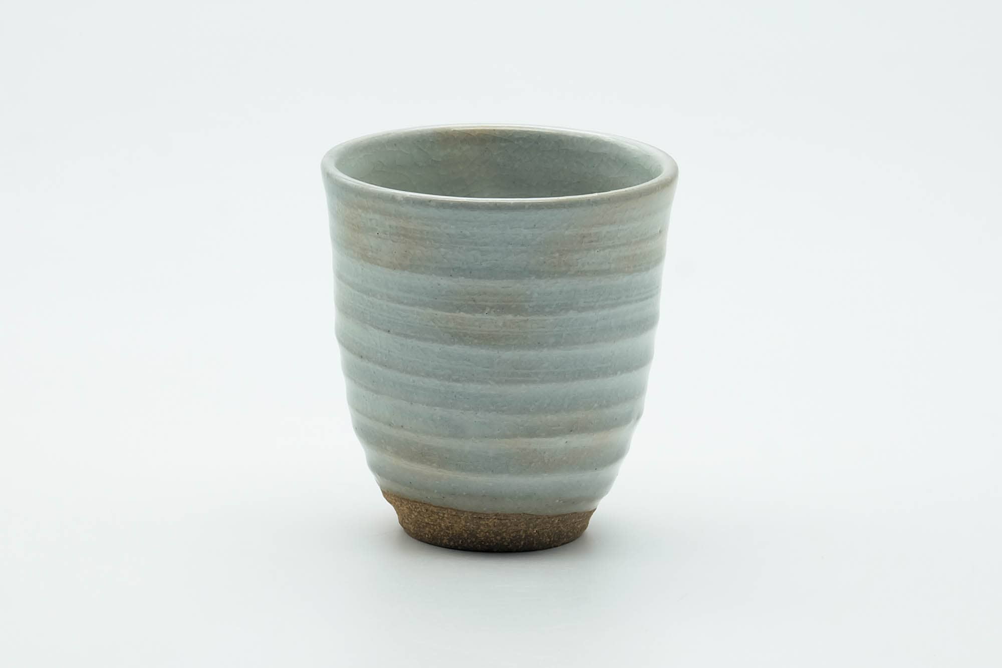 Japanese Teacup - Grey Glazed Spiraling Yunomi - 120ml