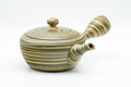 Japanese Kyusu - 陶仙 Tosen Hida - Green Yellow Spiraling Nerikomi Tokoname-yaki Teapot - 200ml