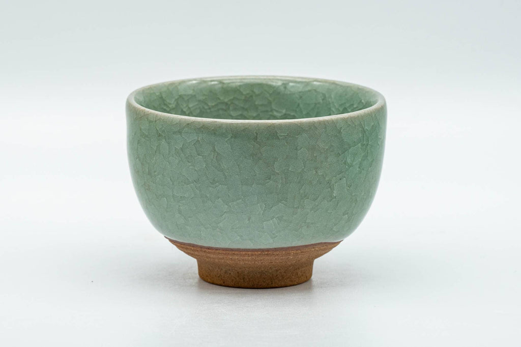 Japanese Teacup - Emerald Green Snowflake Glazed Yunomi - 120ml
