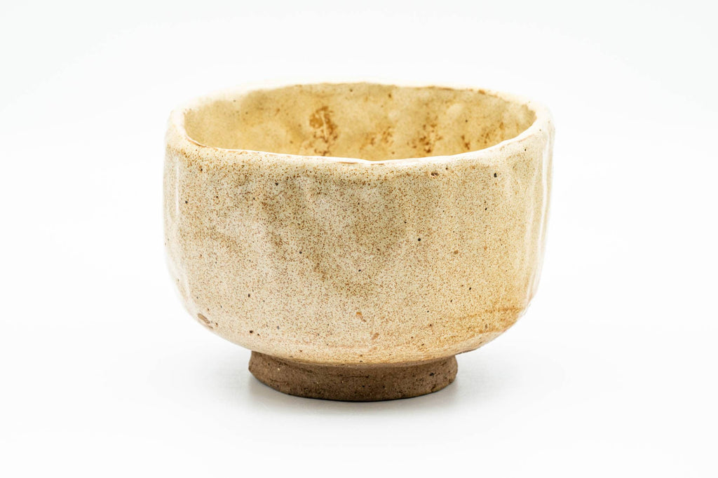 Japanese Matcha Bowl - Beige Glazed Wabi-Sabi Chawan - 350ml