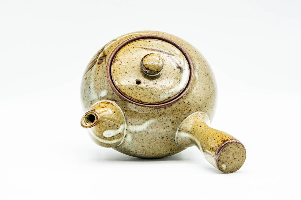 Japanese Kyusu - Bamboo Green Speckled Glazed Ceramic Filter Teapot - 300ml