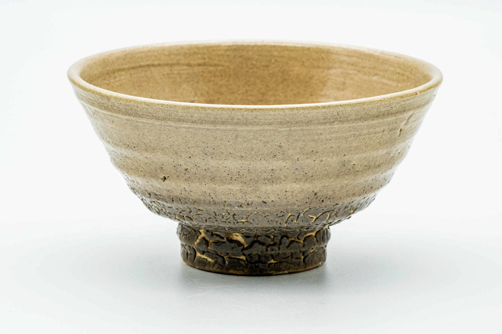 Japanese Matcha Bowl - Beige Kairagi Textured Ao-ido Chawan - 300ml