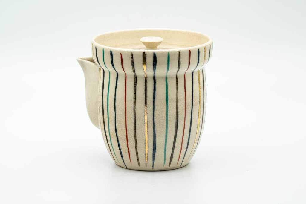 Japanese Houhin - Colorfully Striped Collared Do-ake Teapot - 250ml