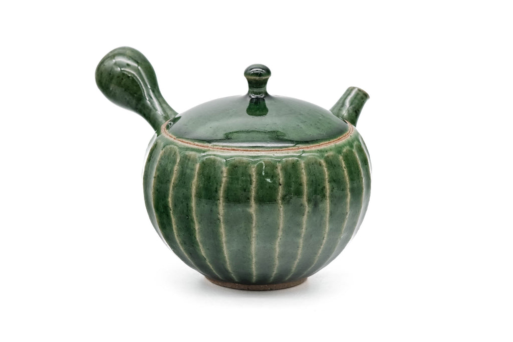 Green Faceted Oribe Tokoname Teapot - 270ml