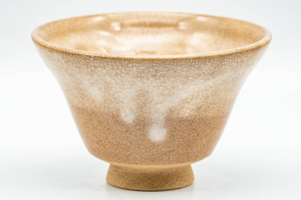 Japanese Teacup - Beige and Milky White Drip-Glazed Hagi-yaki Yunomi - 80ml