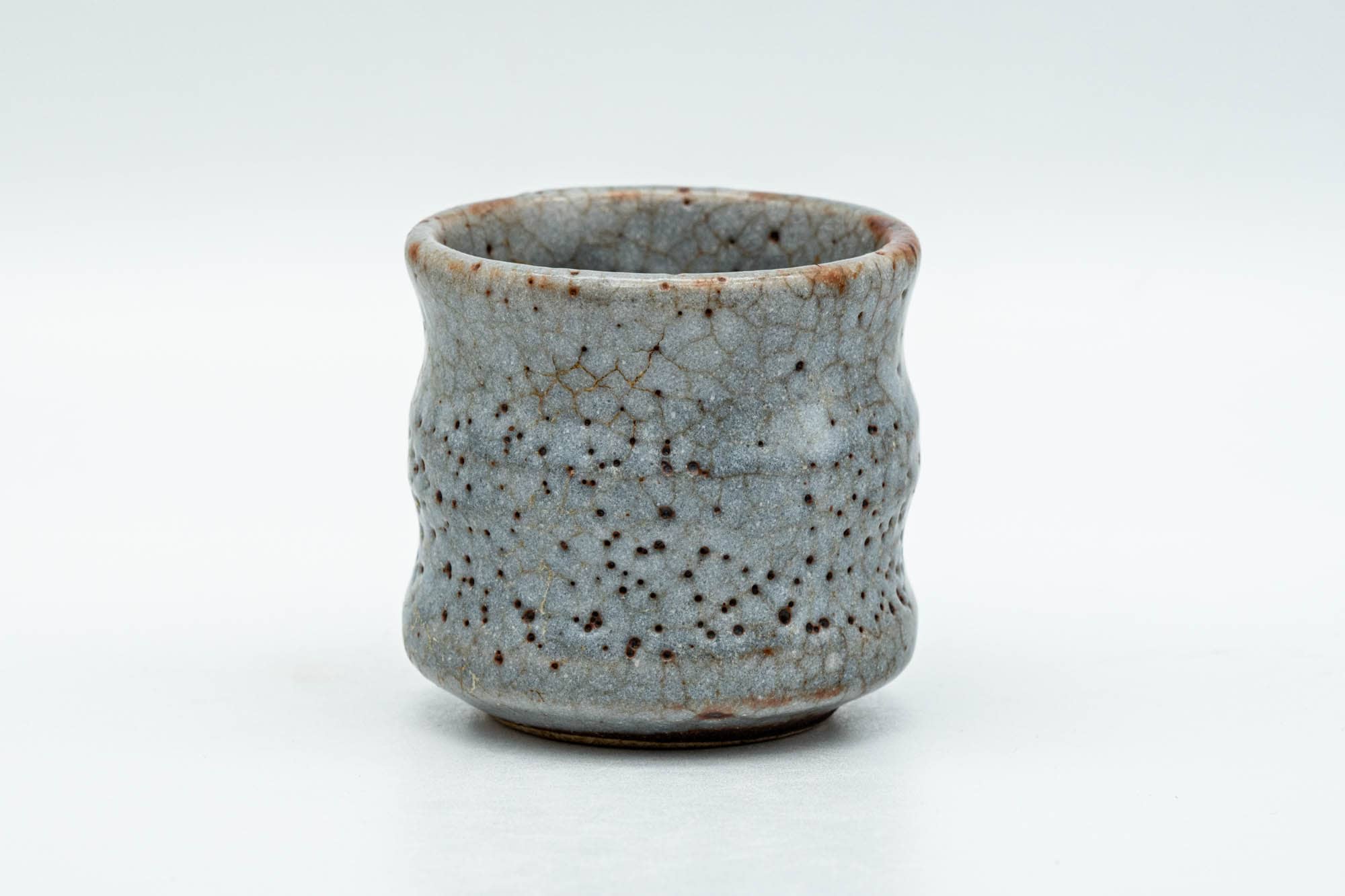 Japanese Teacup - Blue Shino Glazed Ribbed Guinomi - 50ml