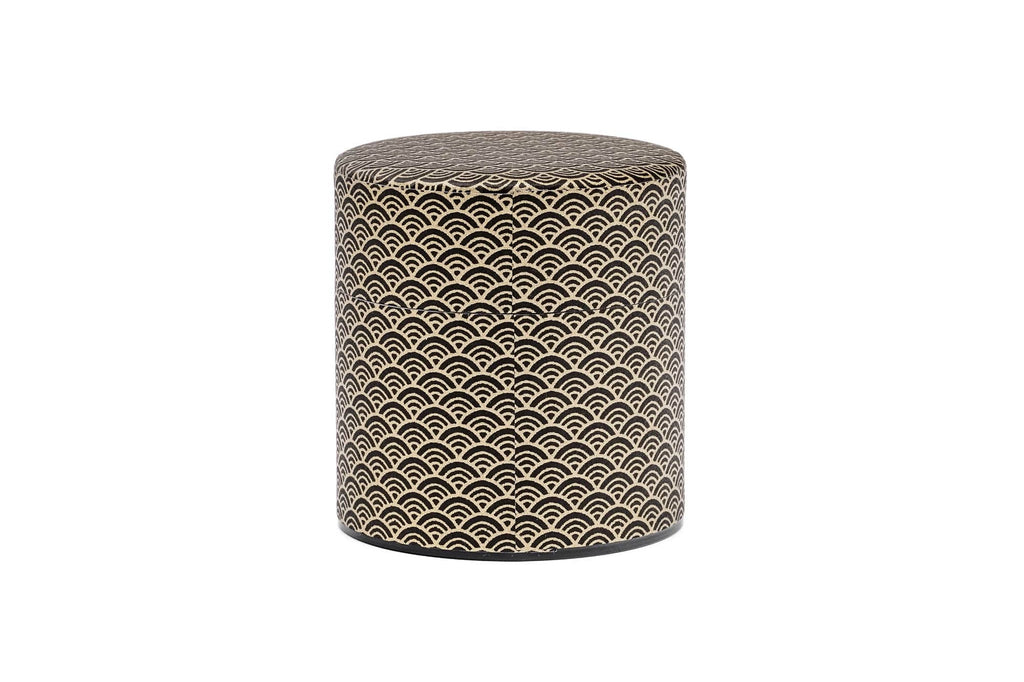 Black Gold Seigaiha Washi Tea Canister - 100g