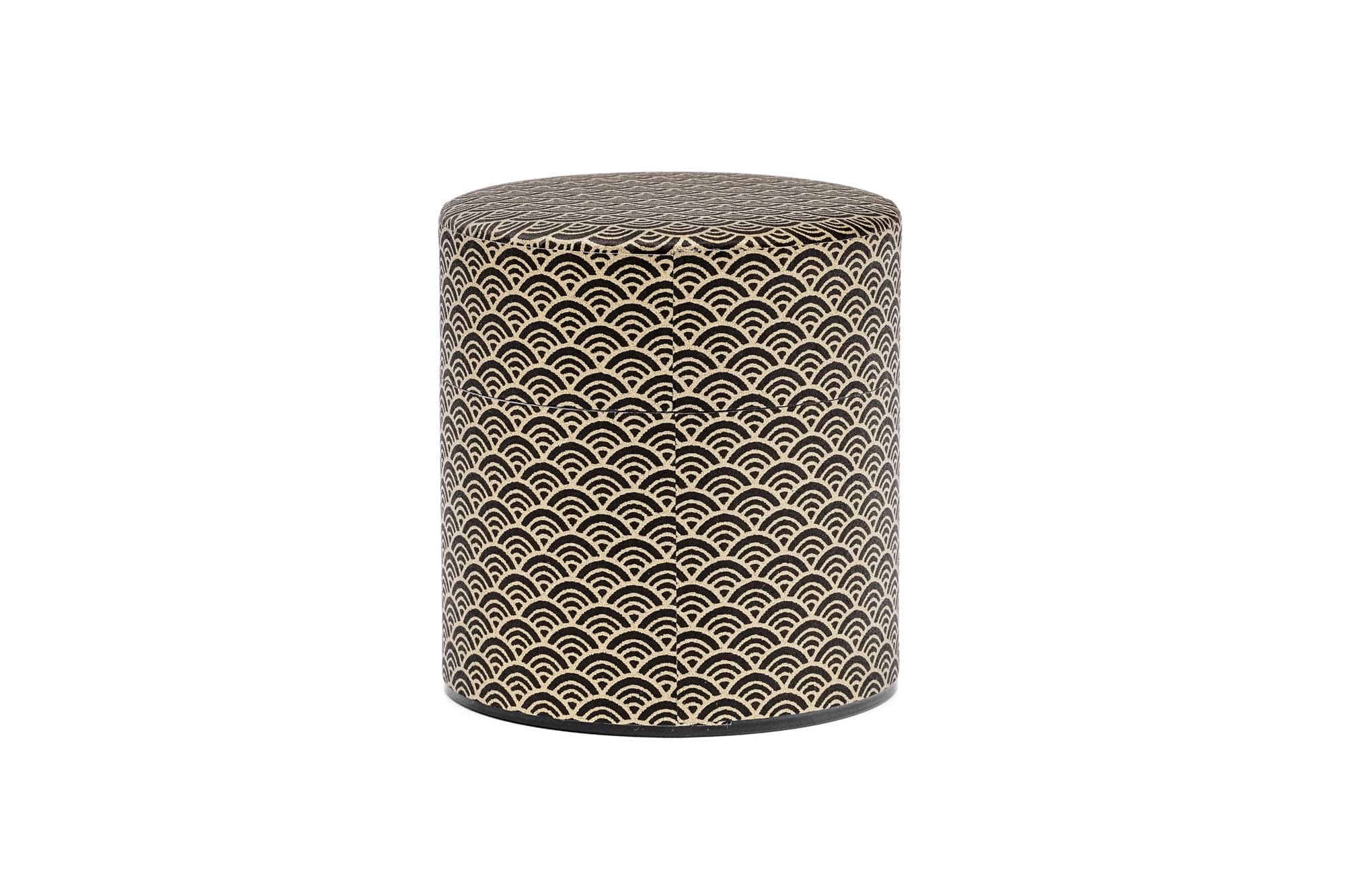 Black Gold Seigaiha Washi Tea Canister - 100g