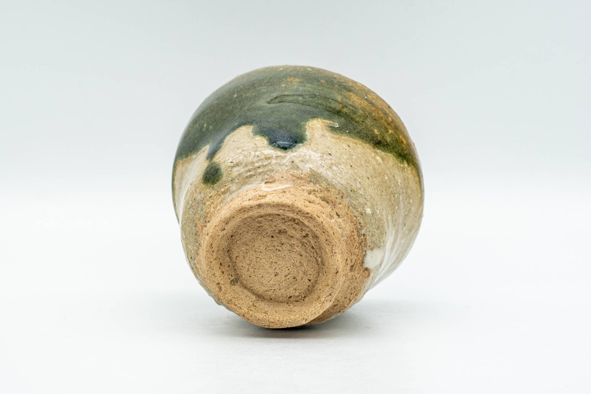 Japanese Teacup - Green Drip-Glazed Wabi Sabi Yunomi - 80ml