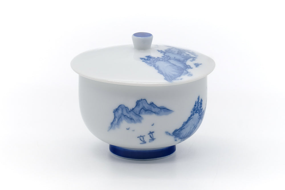 Japanese Teacup - Blue Mountainous Arita Lidded Yunomi - 175ml