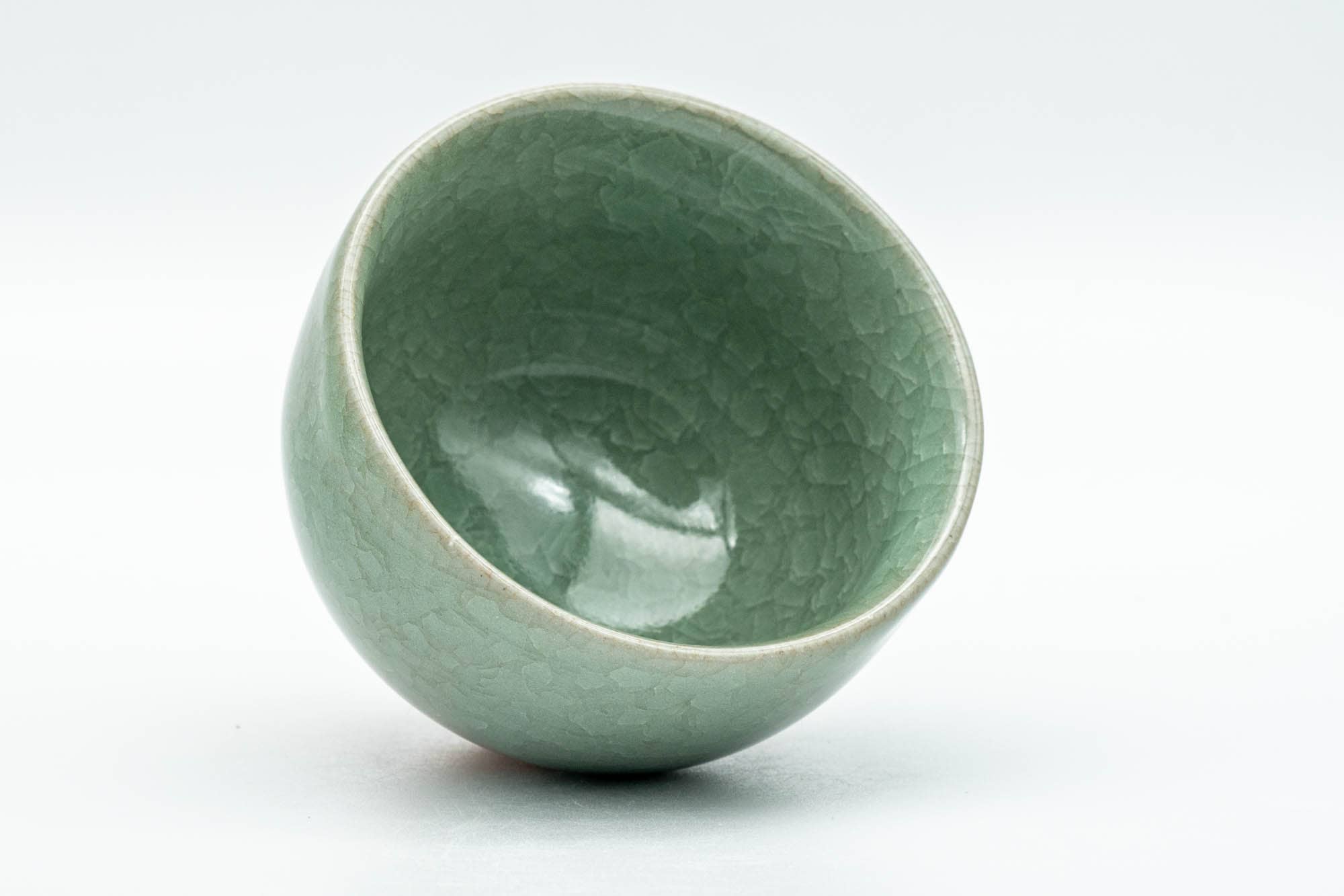 Japanese Teacup - Emerald Green Snowflake Glazed Yunomi - 120ml