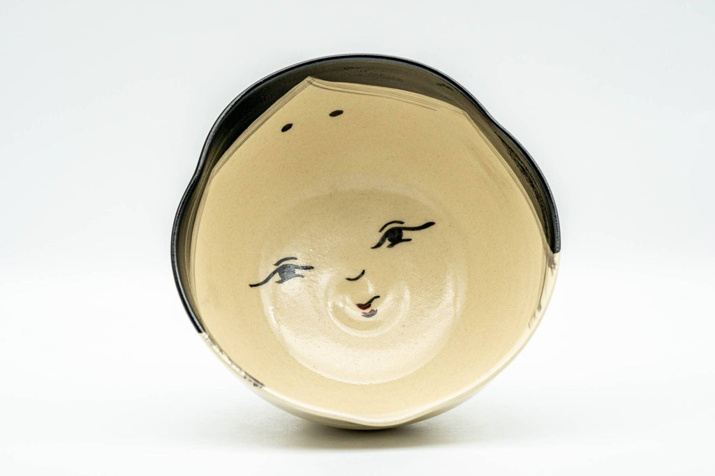 Japanese Matcha Bowl - Otafuku Okame Themed Kyo-yaki Chawan with Wooden Gift Box - 300ml