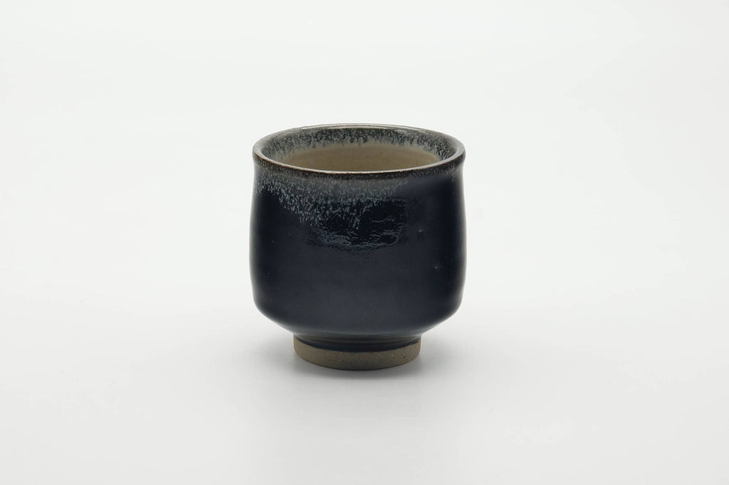 Japanese Teacup - Jet Black Hare's Fur Glazed Yunomi - 200ml