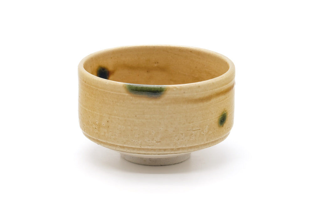 Japanese Matcha Bowl - Yellow Green Drip-Glazed Seto Chawan - 475ml
