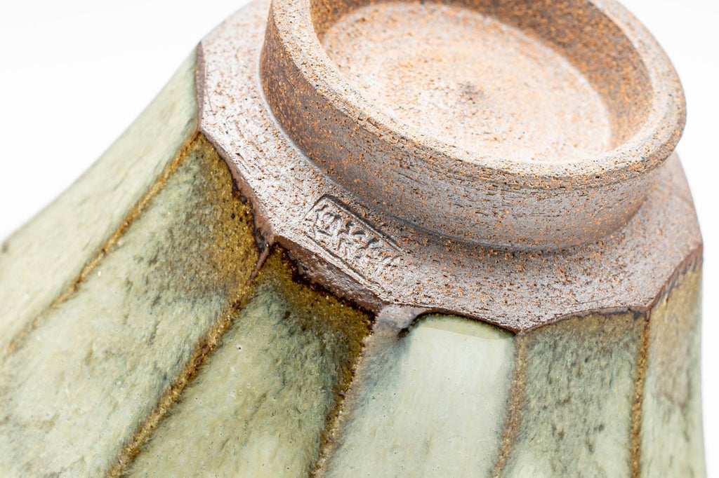 Japanese Teacup - Milky Sage Drip-Glazed Yunomi - 110ml