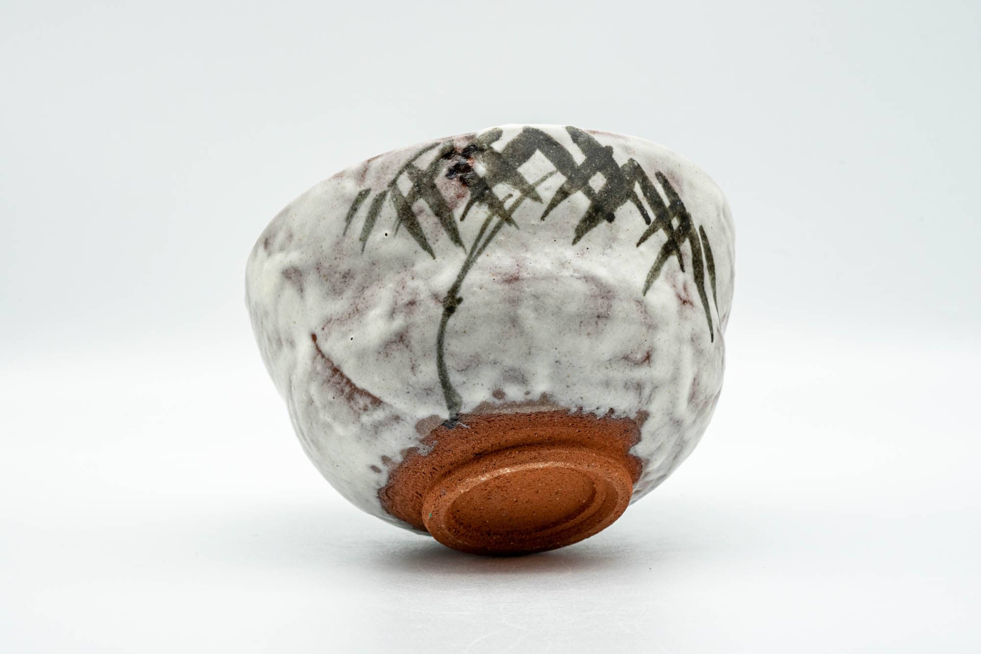 Japanese Matcha Bowl - Milky White Glazed Abstract Chawan - 250ml