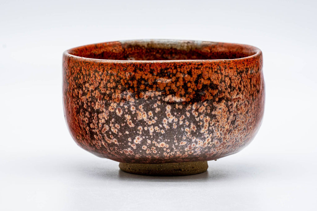 Japanese Matcha Bowl - Vibrant Red Oil Glazed Chawan - 250ml