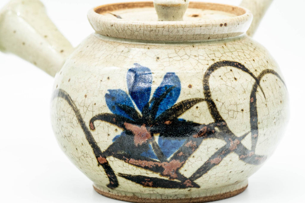 Japanese Kyusu - Blue Floral Karatsu-yaki Do-ake Teapot - 450ml
