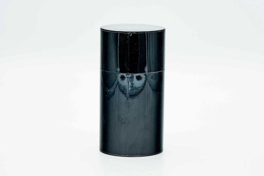 Japanese Chazutsu - Black Orange Leaves Weathered Metal Tea Canister - 450ml