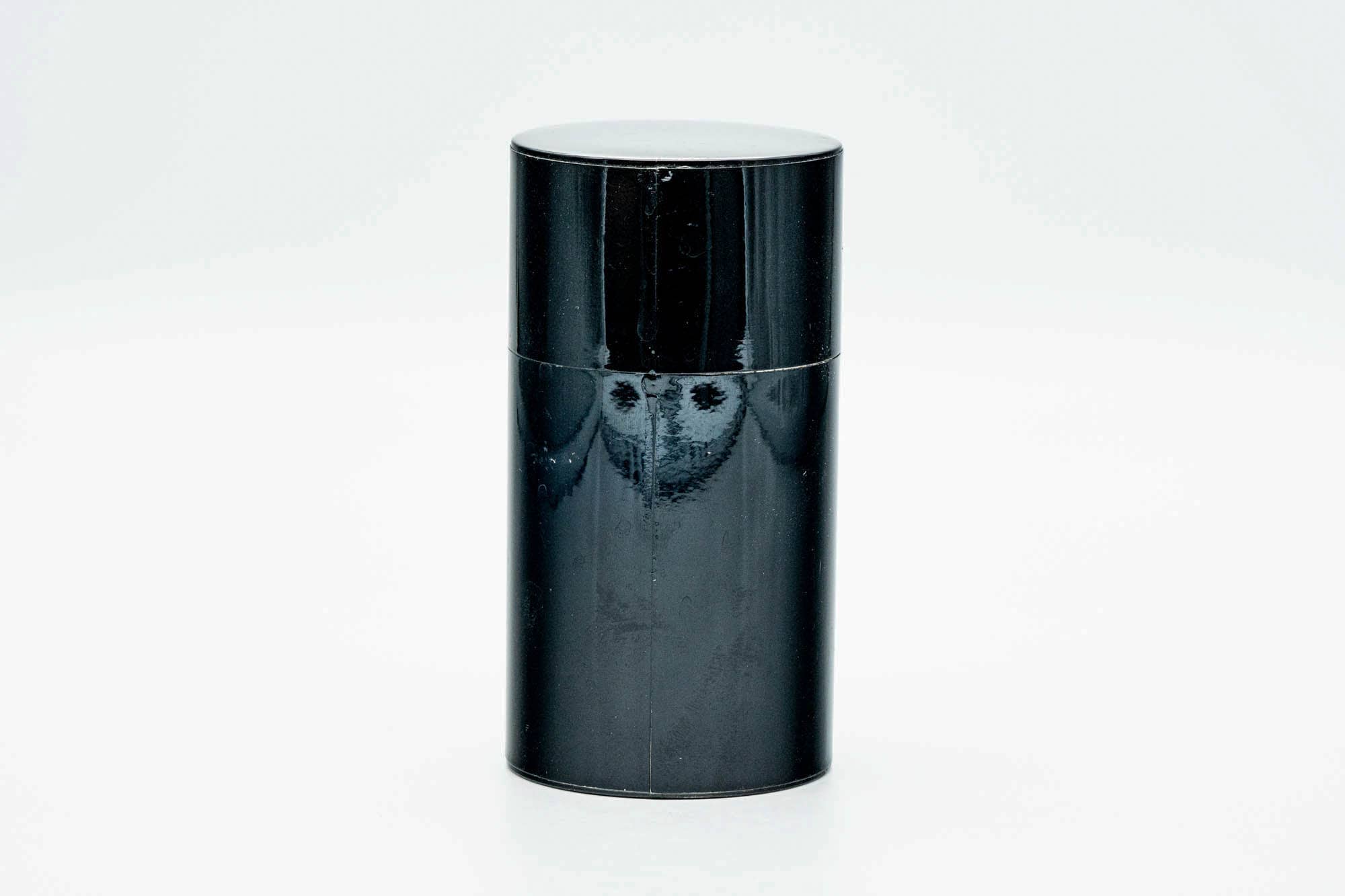 Japanese Chazutsu - Black Orange Leaves Weathered Metal Tea Canister - 450ml