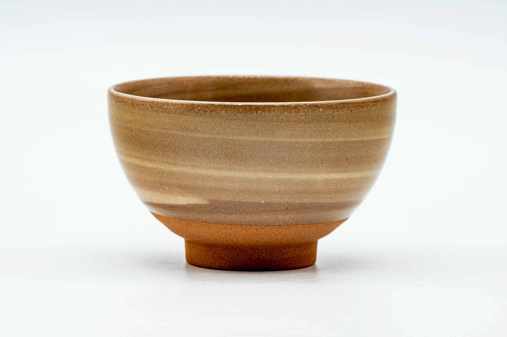 Japanese Teacup - Brown Gold Floral Yunomi - 130ml