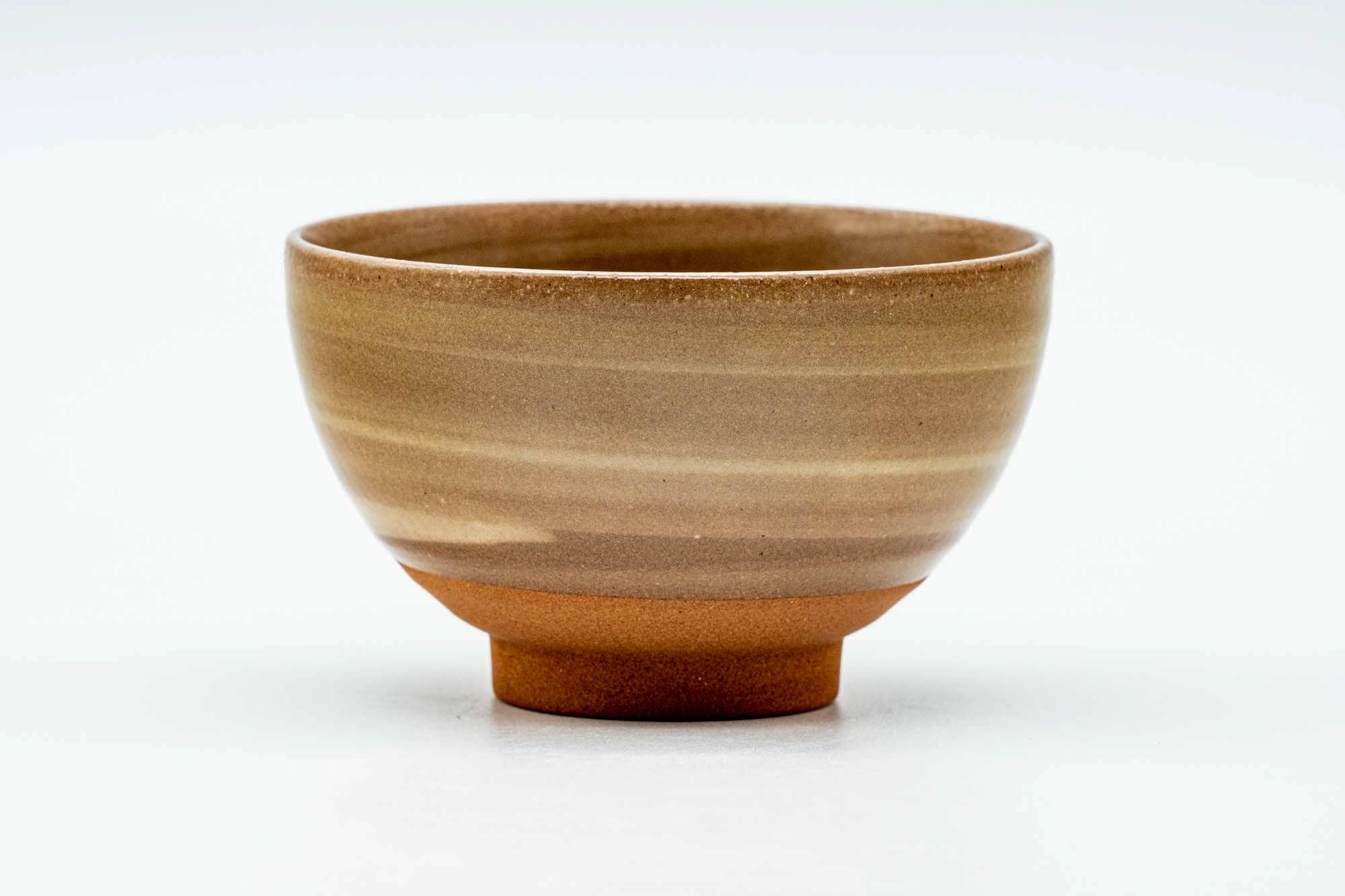 Japanese Teacup - Brown Gold Floral Yunomi - 130ml