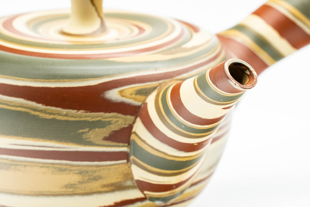 Japanese Kyusu - 友仙 Yusen - Nerikomi Tokoname-yaki Do-ake Teapot - 200ml