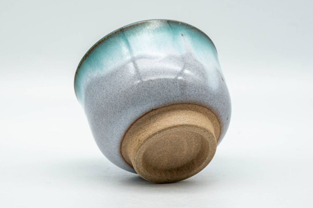 Japanese Teacup - Turquoise Drip-Glazed Agano-yaki Yunomi - 100ml