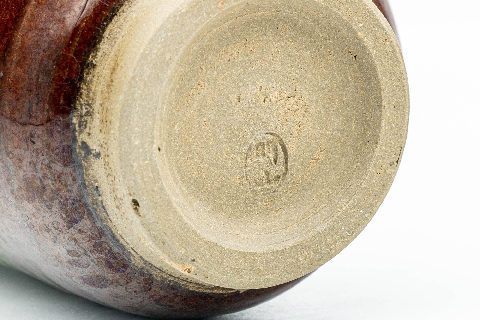 Japanese Teacup - Brown Green Hare's Fur Drip-Glazed Yunomi - 160ml