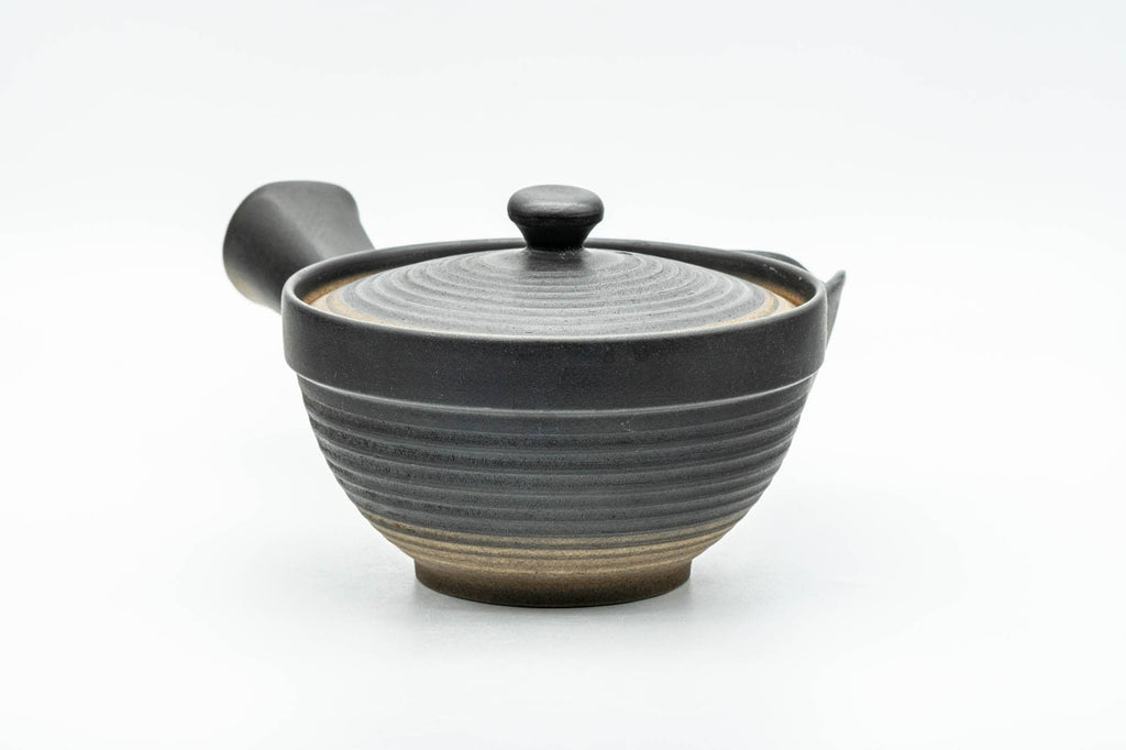 Japanese Kyusu - Black Matte Glazed Sasame Ceramic Filter Teapot - 400ml