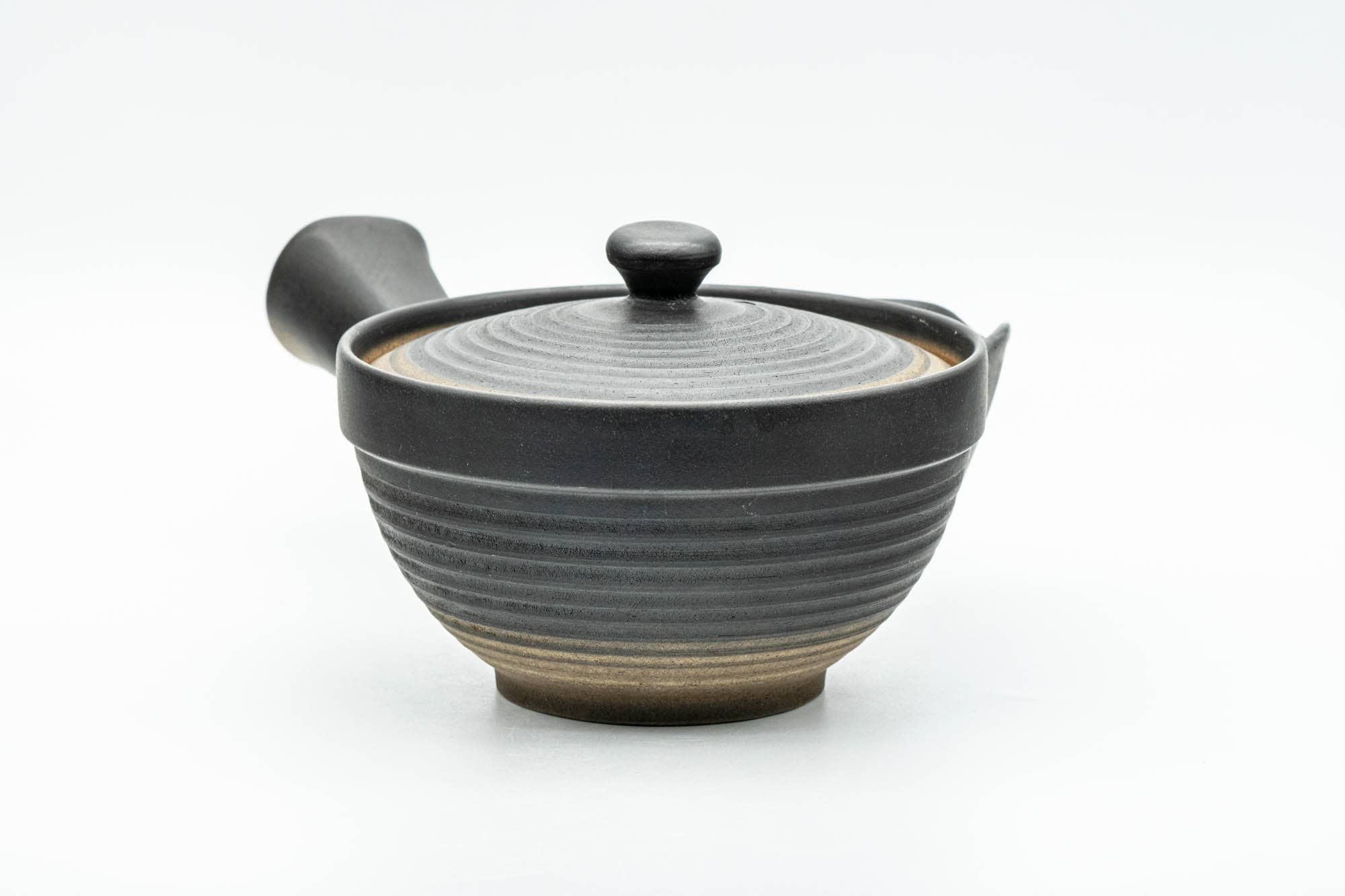 Japanese Kyusu - Black Matte Glazed Sasame Ceramic Filter Teapot - 400ml