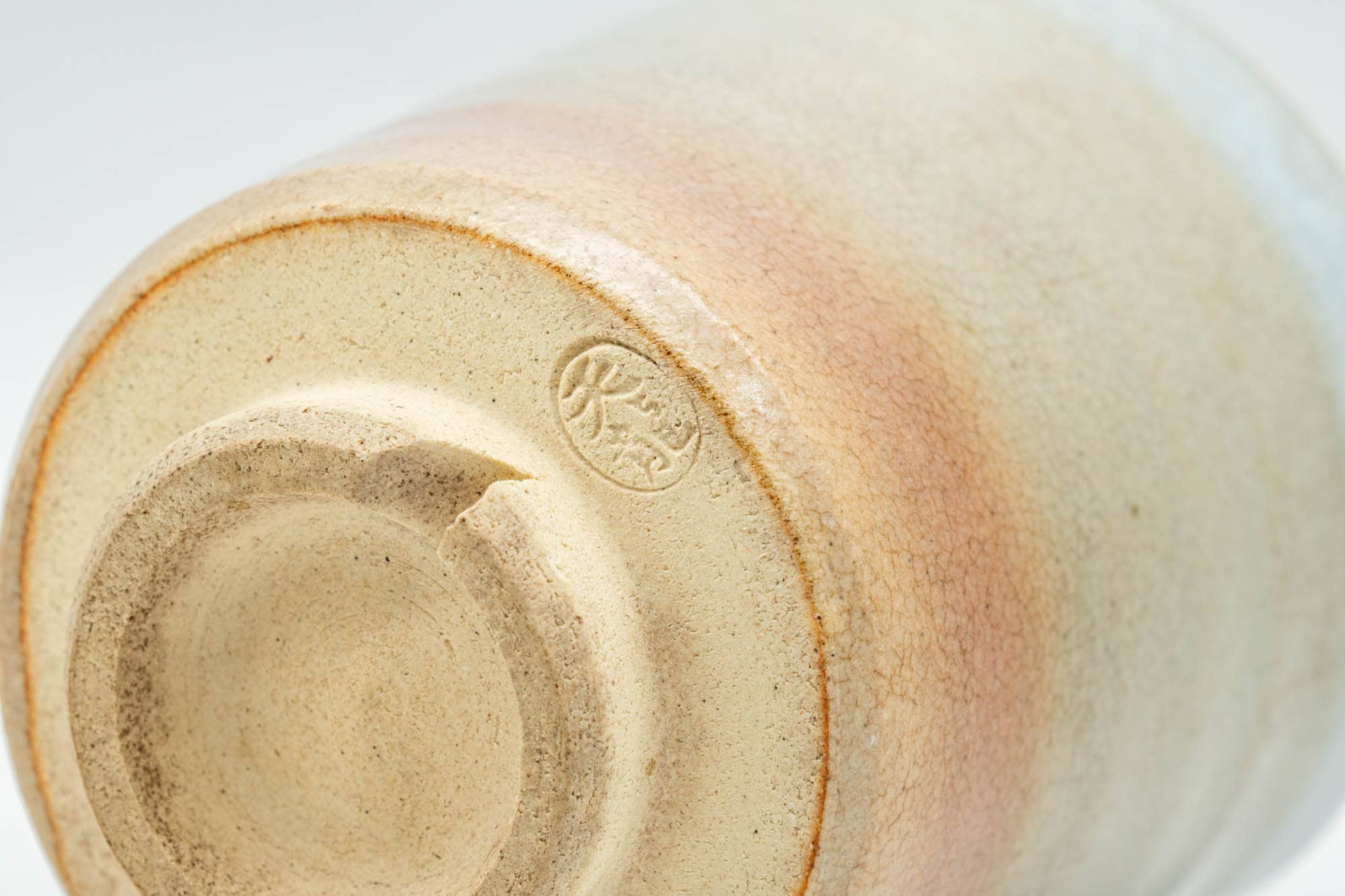 Japanese Teacup - Beige White Glazed Tsutsu-gata Hagi-yaki Yunomi - 140ml
