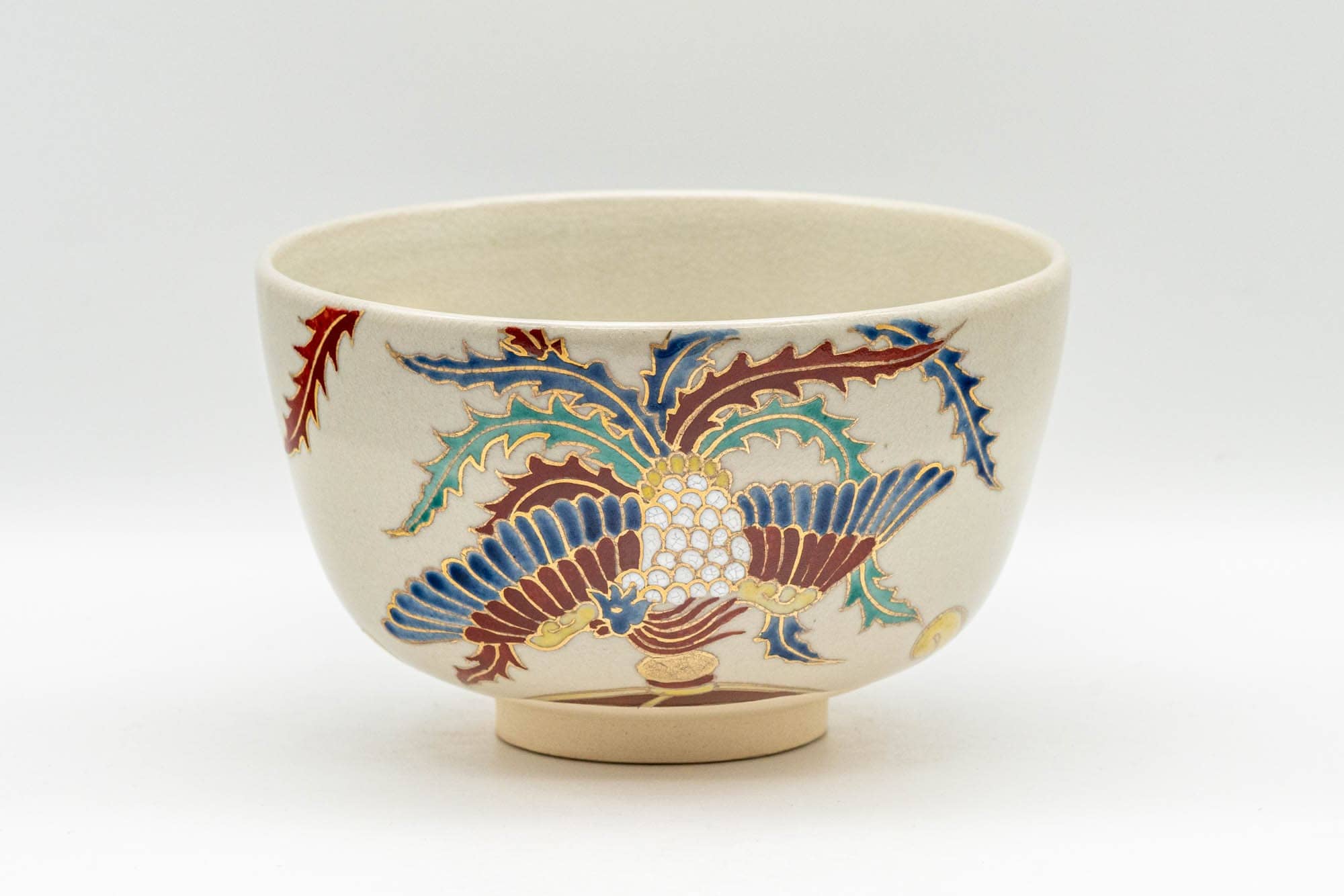 Japanese Matcha Bowl - Extravagant Floral Kyo-yaki Chawan - 400ml