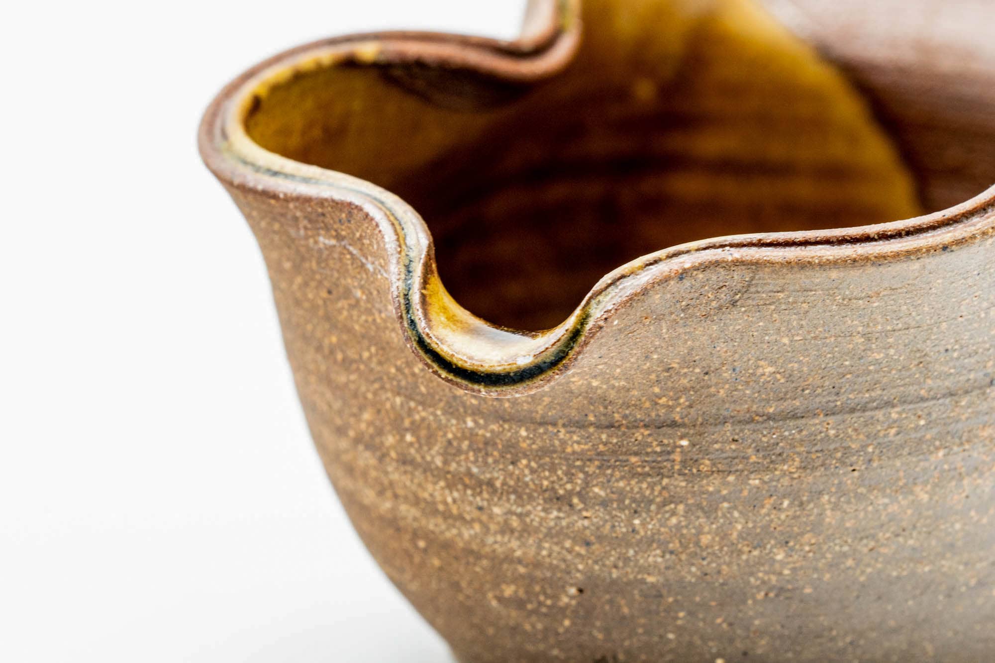 Japanese Katakuchi - Ash Glazed Wavy Water Cooler - 150ml