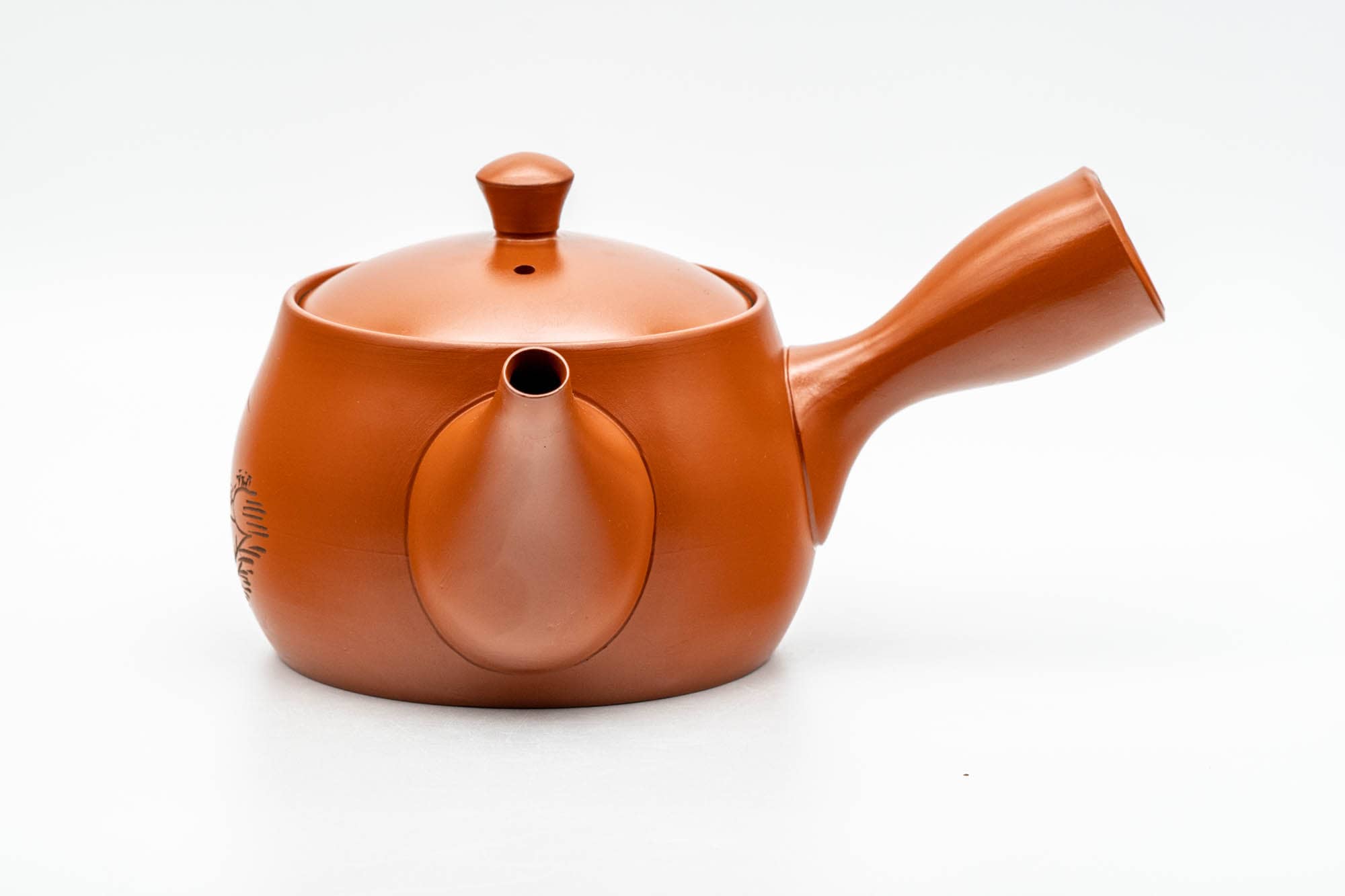 Japanese Kyusu - Large Mountain Engraved Tokoname-yaki Teapot - 550ml