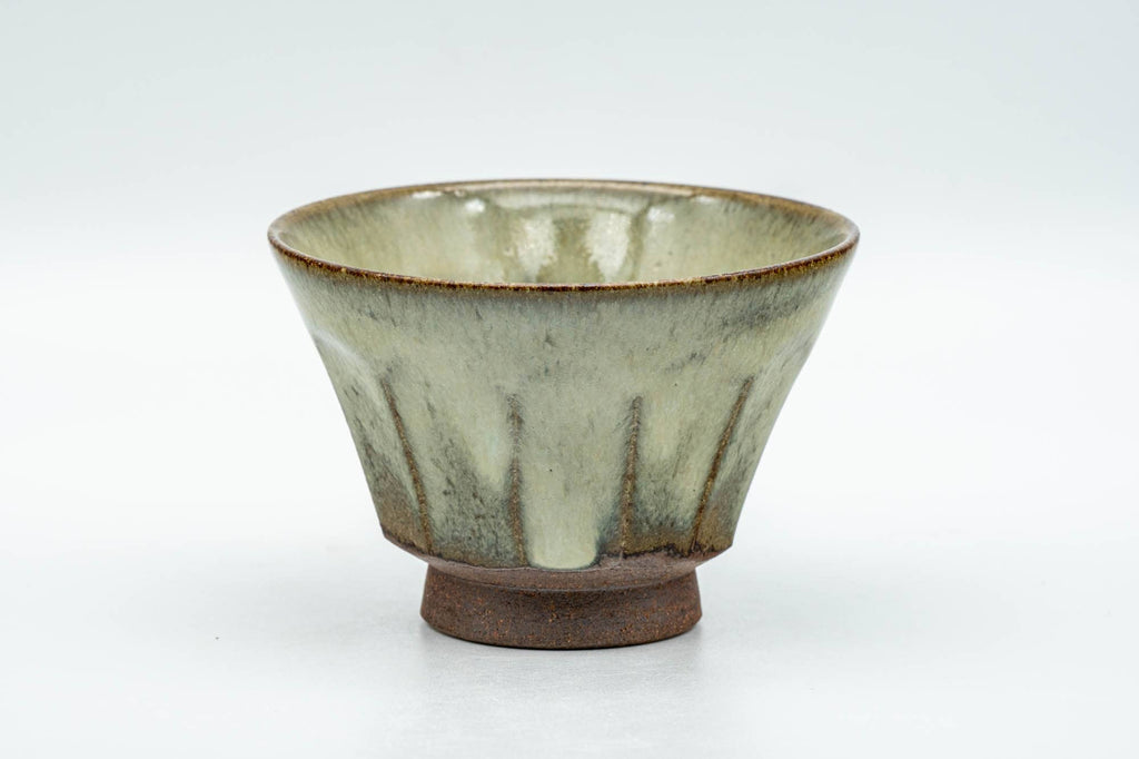 Japanese Teacup - Milky Sage Drip-Glazed Yunomi - 110ml