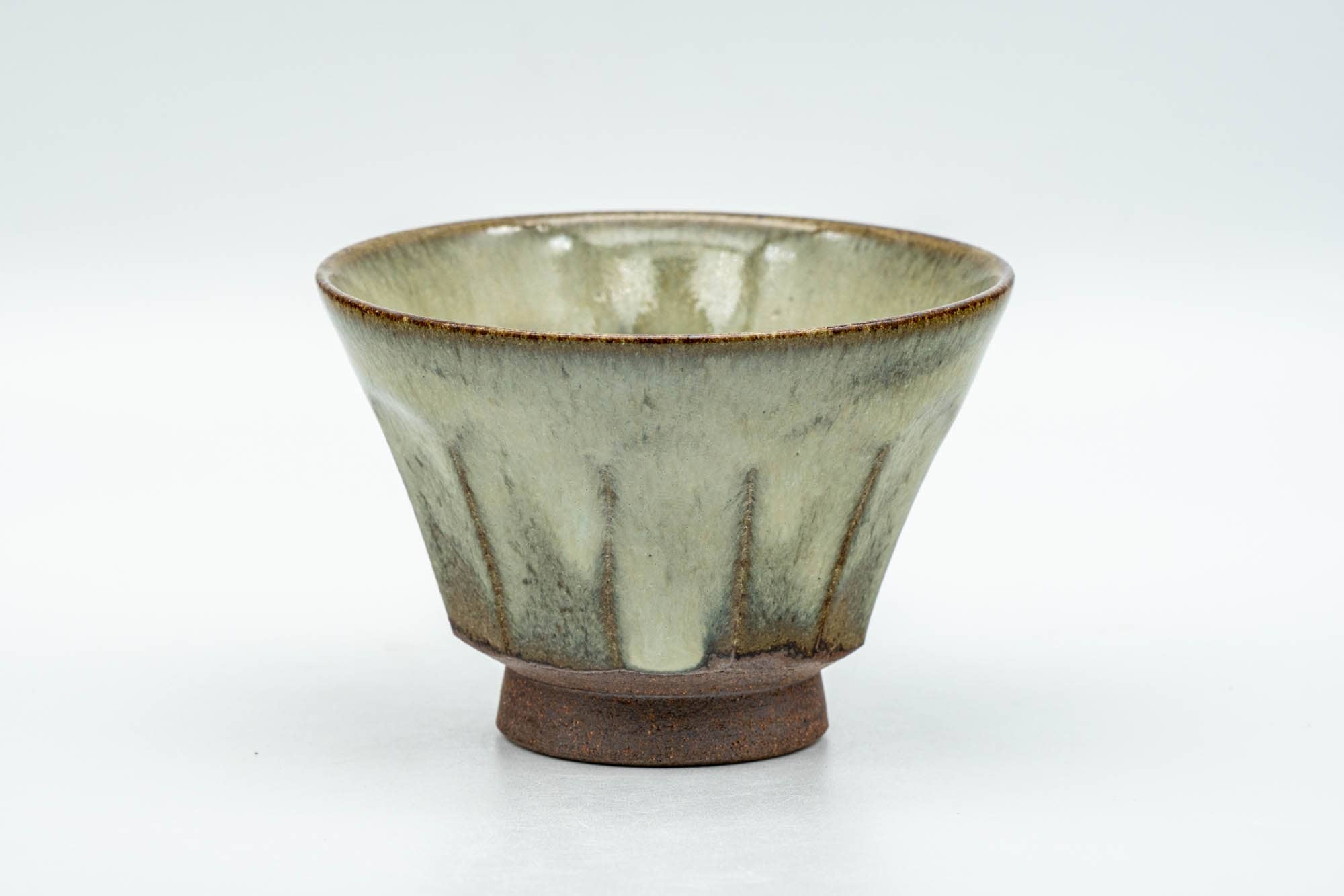 Japanese Teacup - Milky Sage Drip-Glazed Yunomi - 110ml