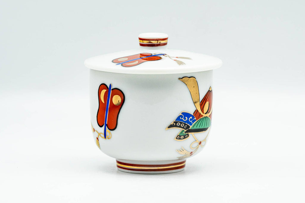 Japanese Teacup - Small Colourful Geometric Arita-yaki Lidded Yunomi - 60ml